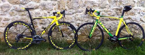 cycle, cycles et nature : magasin de vente et de reparation de velo a bordeaux, Look 695 Brasil edition VS BMC Team Machine SLR 01 TDF Edition