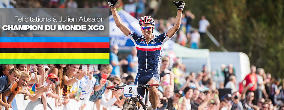 cycle, cycles et nature : magasin de vente et de reparation de velo a bordeaux, Julien Absalon, sur BMC, champion du monde 2014 !!!!