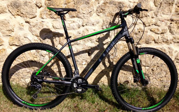 cycle, cycles et nature : magasin de vente et de reparation de velo a bordeaux, VTT CUBE Analogue 27.5" Grey n black n green 2015