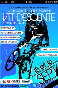 COUPE D'AQUITAINE Descente VTT ROCPARK 2012 Agen