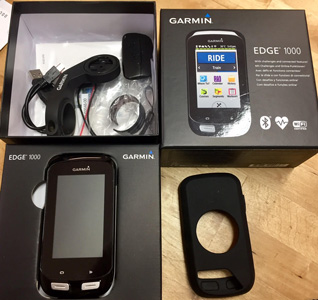 cycle, cycles et nature : magasin de vente et de reparation de velo a bordeaux, Garmin edge 1000 avec ceinture cardio textile et silicone case